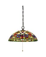 Quoizel Violets 3 Light 20 Inch Pendant Light in Vintage Bronze