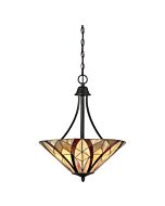 Quoizel Victory 3 Light 19 Inch Pendant Light in Valiant Bronze