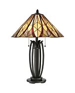 Quoizel Two Light Table Lamp Victory in Valiant Bronze