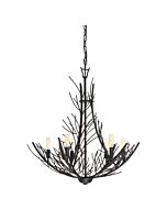 Quoizel Thornhill 6 Light 27 Inch Transitional Chandelier in Marcado Black