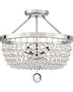 Quoizel Four Light SemiFlush Mount Teresa in Polished Nickel