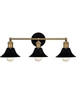 Trafalgar 3-Light Bathroom Vanity Light in Matte Black