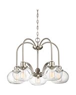 Quoizel Trilogy 5 Light 19 Inch Transitional Chandelier in Brushed Nickel