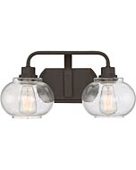 Quoizel Trilogy 2 Light 8 Inch Bathroom Vanity Light in Old Bronze