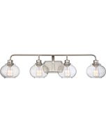 Quoizel Trilogy 4 Light 8 Inch Bathroom Vanity Light in Brushed Nickel