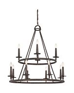 Quoizel Voyager 12 Light 36 Inch Transitional Chandelier in Malaga