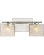 Quoizel Two Light Bath Fixture Westcap in Brushed Nickel